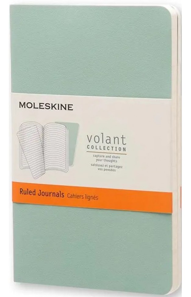 Moleskine Volant Journal Pocket Ruled Sage Green pk 2